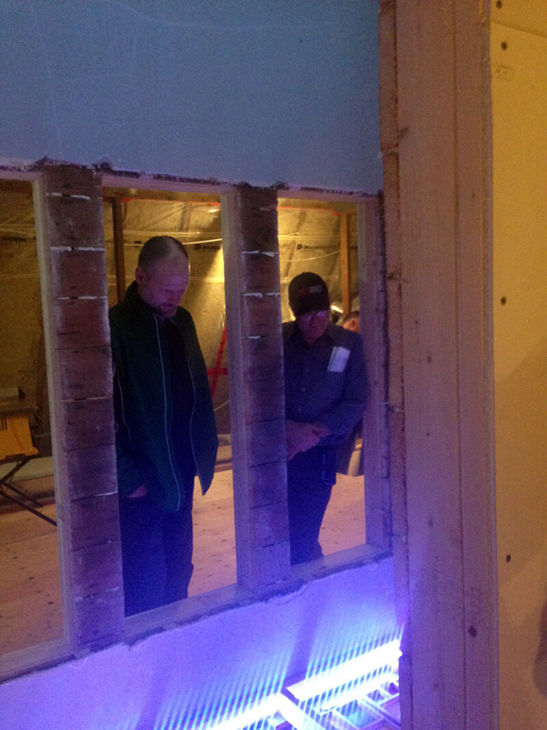 tony hale and michael hendrick overlook skylight in harriston old post office attic